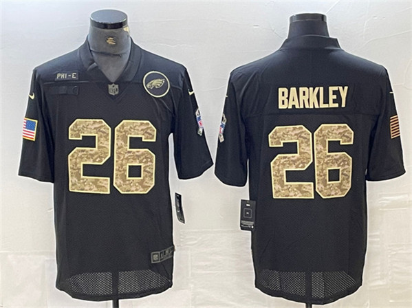 Philadelphia Eagles #26 Saquon Barkley Camo Black Salute To Service Limited Stitched Jersey