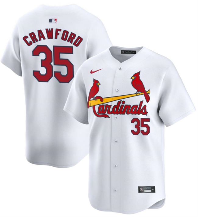 St. Louis Cardinals #35 Brandon Crawford White Home Limited Stitched Jersey