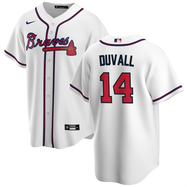 Atlanta Braves #14 Adam Duvall White Cool Base Stitched Jersey