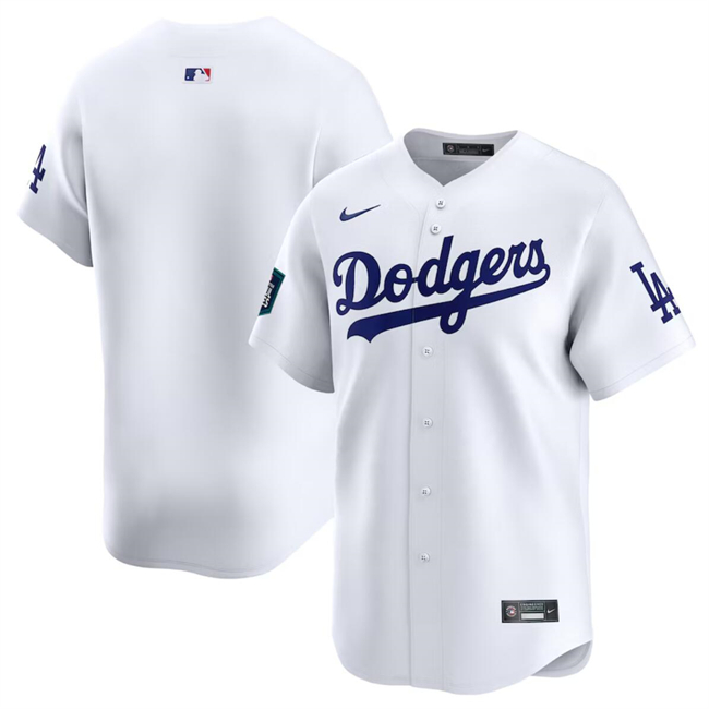 Los Angeles Dodgers Blank White 2024 World Tour Seoul Series Home Limited Stitched Jersey