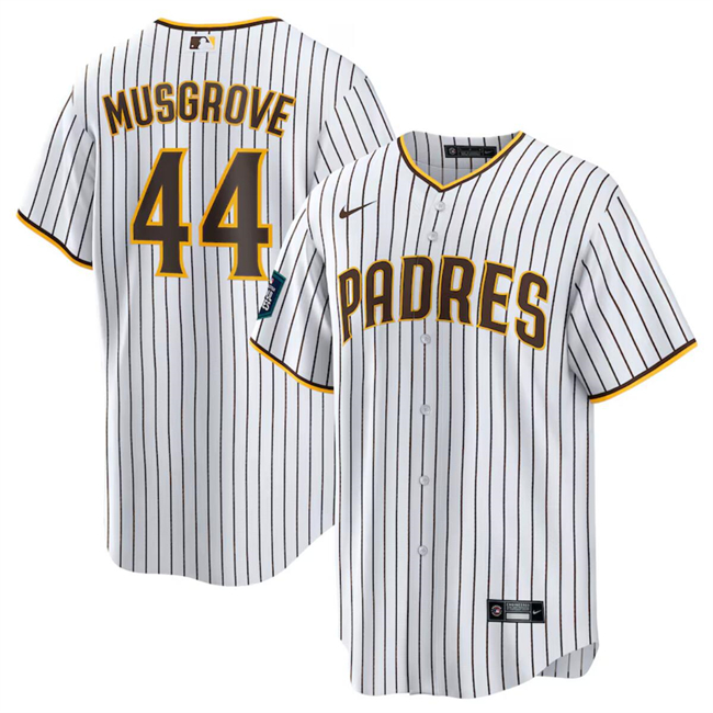 San Diego Padres #44 Joe Musgrove White 2024 World Tour Seoul Series Home Stitched Jersey