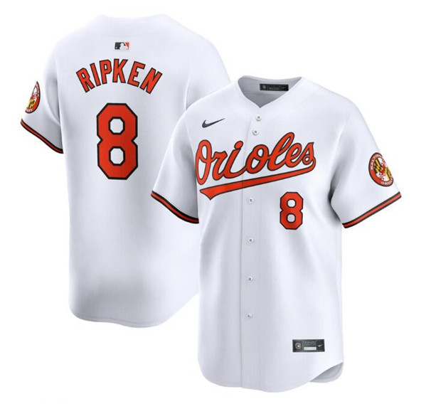 Baltimore Orioles #8 Cal Ripken Jr. White 2024 Home Limited Cool Base Stitched Jersey