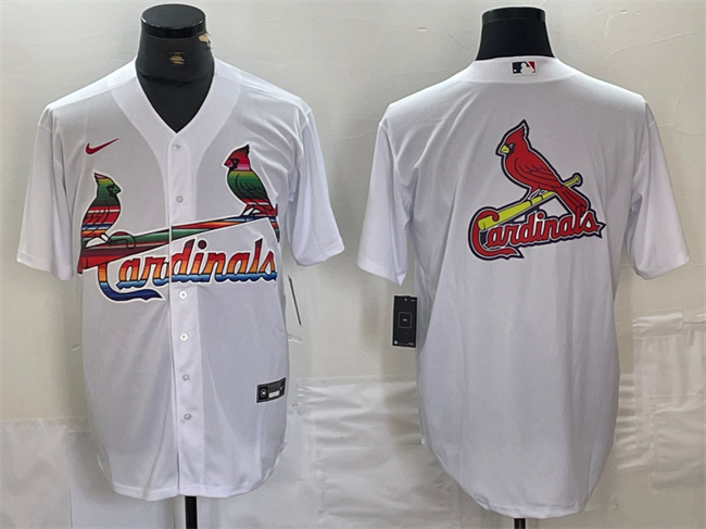 St. Louis Cardinals White Team Big Logo Cool Base Stitched Jersey