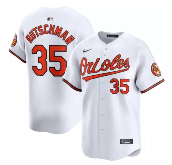 Baltimore Orioles #35 Adley Rutschman White 2024 Home Limited Cool Base Stitched Jersey