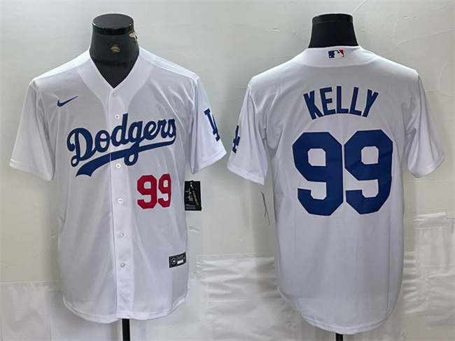 Los Angeles Dodgers #99 Joe Kelly White Cool Base Stitched Jersey