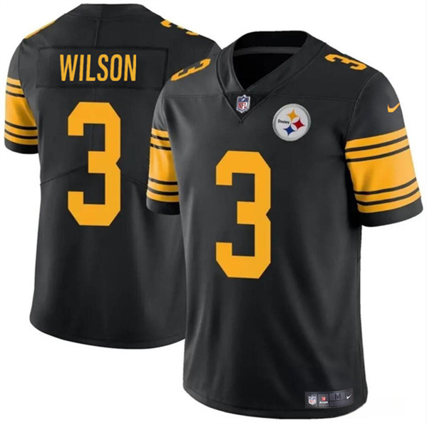 Pittsburgh Steelers #3 Russell Wilson Black Color Rush Vapor Untouchable Limited Stitched Jersey