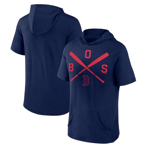 Boston Red Sox Navy Short Sleeve Pullover Hoodie