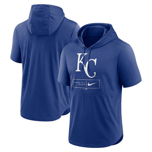 Kansas City Royals Blue Short Sleeve Pullover Hoodie