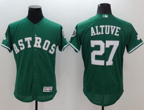 Astros #27 Jose Altuve Green Celtic Flexbase Authentic Collection Stitched Jersey