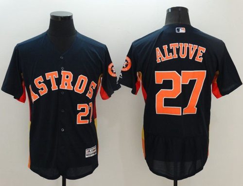 Astros #27 Jose Altuve Navy Blue Flexbase Authentic Collection Stitched Jersey