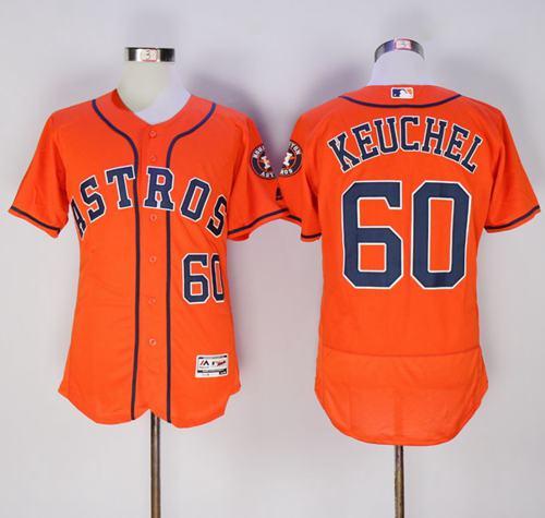 Astros #60 Dallas Keuchel Orange Flexbase Authentic Collection Stitched Jersey