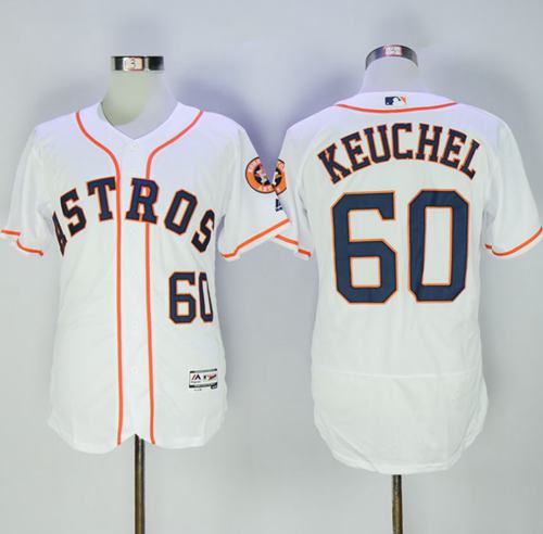 Astros #60 Dallas Keuchel White Flexbase Authentic Collection Stitched Jersey
