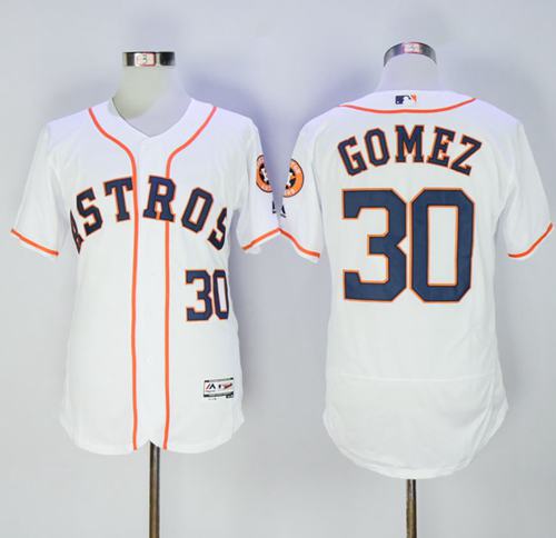 Astros #30 Carlos Gomez White Flexbase Authentic Collection Stitched Jersey