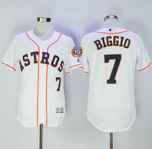 Astros #7 Craig Biggio White Flexbase Authentic Collection Stitched Jersey