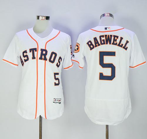 Astros #5 Jeff Bagwell White Flexbase Authentic Collection Stitched Jersey