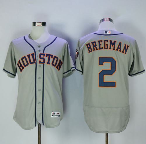 Astros #2 Alex Bregman Grey Flexbase Authentic Collection Stitched Jersey