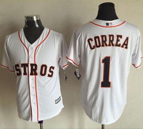 Astros #1 Carlos Correa White New Cool Base Stitched Jersey