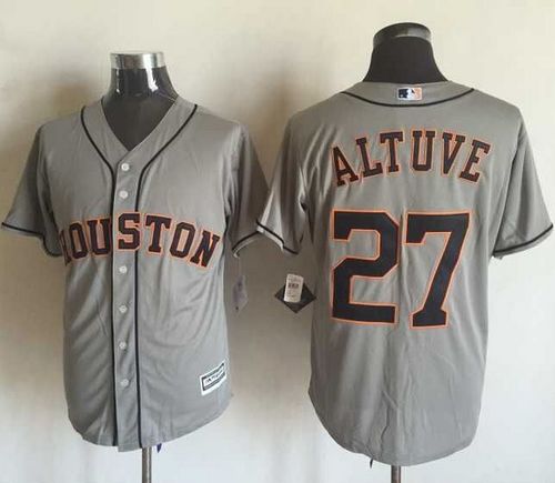 Astros #27 Jose Altuve Grey New Cool Base Stitched Jersey