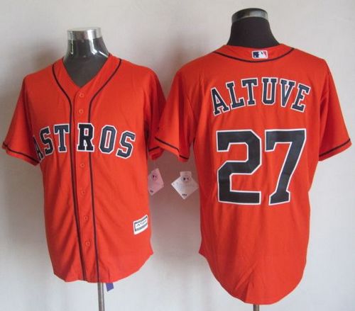 Astros #27 Jose Altuve Orange New Cool Base Stitched Jersey