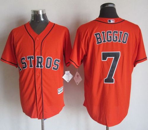 Astros #7 Craig Biggio Orange New Cool Base Stitched Jersey