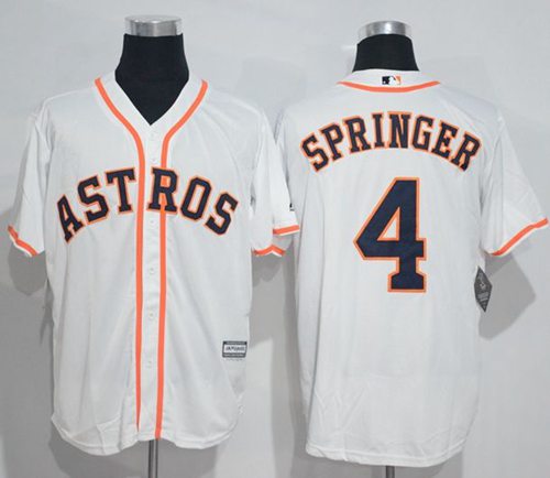 Astros #4 George Springer White New Cool Base Stitched Jersey