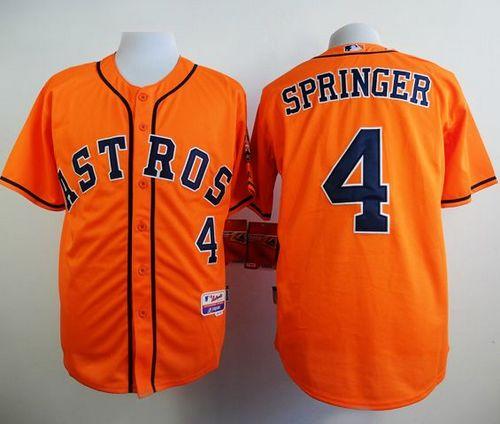 Astros #4 George Springer Orange Cool Base Stitched Jersey