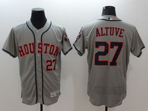 Astros #27 Jose Altuve Grey Flexbase Authentic Collection Stitched Jersey