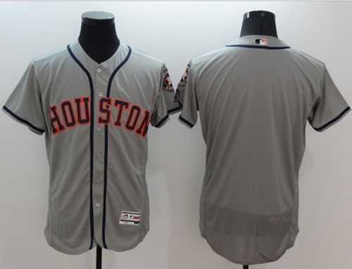Astros Blank Grey Flexbase Authentic Collection Stitched Jersey