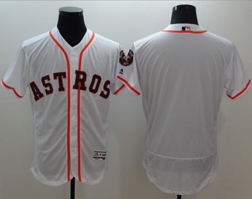 Astros Blank White Flexbase Authentic Collection Stitched Jersey