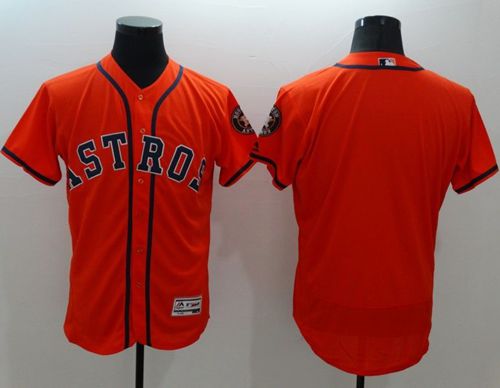 Astros Blank Orange Flexbase Authentic Collection Stitched Jersey