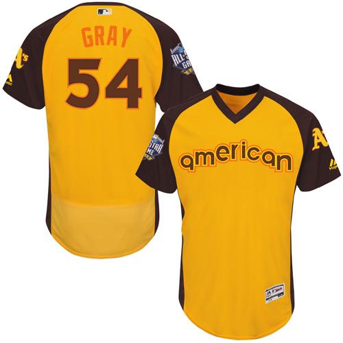 Athletics #54 Sonny Gray Gold Flexbase Authentic Collection 2016 All-Star American League Stitched Jersey