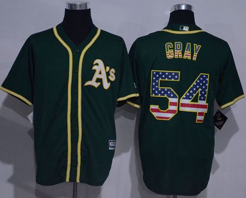 Athletics #54 Sonny Gray Green USA Flag Fashion Stitched Jersey