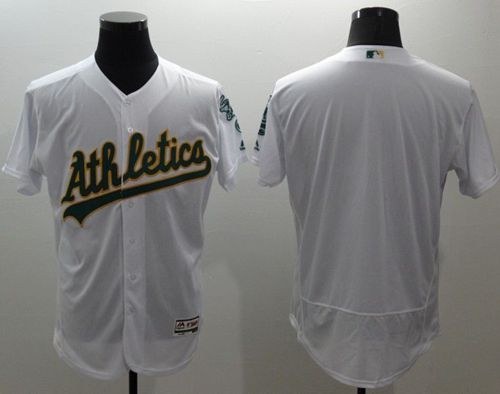 Athletics Blank White Flexbase Authentic Collection Stitched Jersey