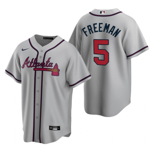 Atlanta Braves #5 Freddie Freeman Gray Cool Base Stitched Jersey
