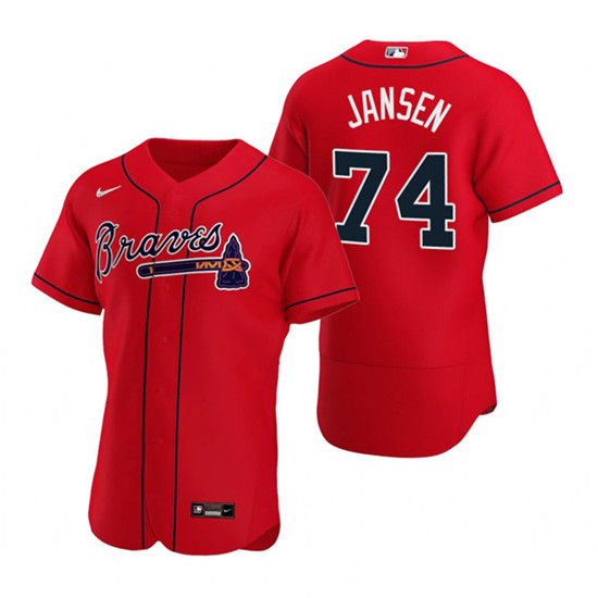 Atlanta Braves #74 Kenley Jansen Red Flex Base Stitched Baseball Jersey