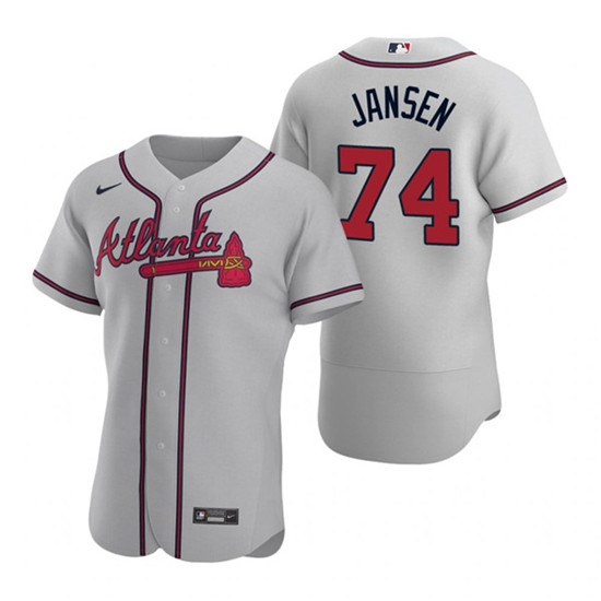 Atlanta Braves #74 Kenley Jansen Gray Flex Base Stitched Baseball Jersey