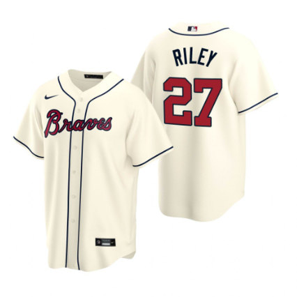 Atlanta Braves #27 Austin Riley Cream Cool Base Stitched Jersey