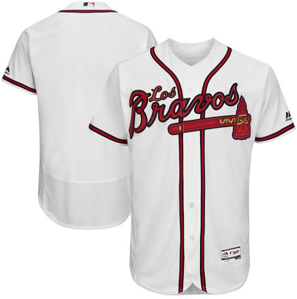 Atlanta Braves Blank White Los Bravos Flex Base Stitched Baseball Jersey