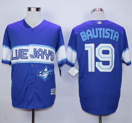 Blue Jays #19 Jose Bautista Blue Exclusive New Cool Base Stitched Jersey