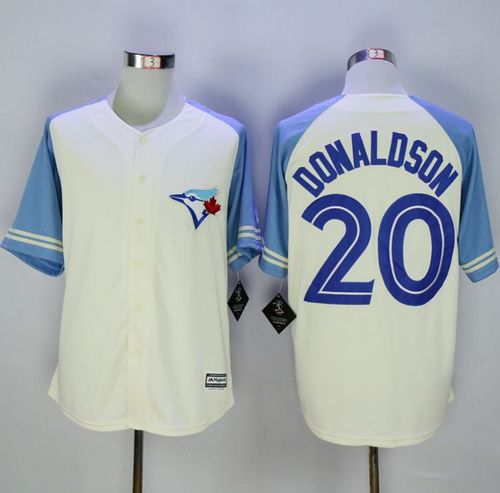 Blue Jays #20 Josh Donaldson Cream Blue Exclusive New Cool Base Stitched Jersey