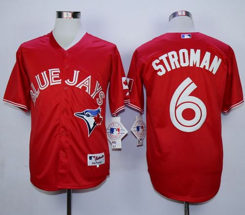 Blue Jays #6 Marcus Stroman Red Canada Day Stitched Jersey