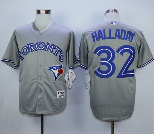 Blue Jays #32 Roy Halladay Grey Cool Base Stitched Jersey
