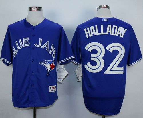 Blue Jays #32 Roy Halladay Blue Cool Base Stitched Jersey