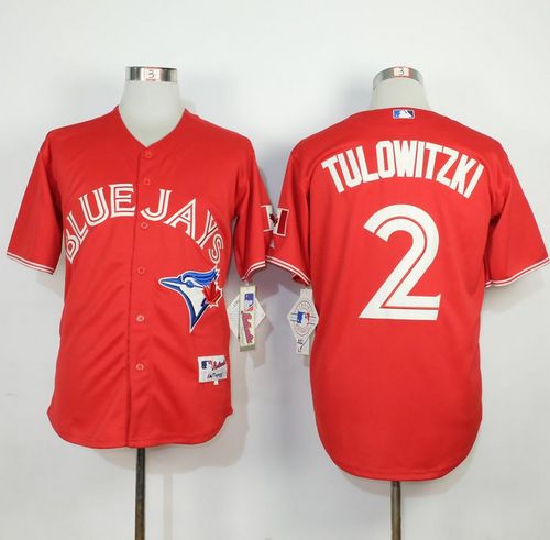 Blue Jays #2 Troy Tulowitzki Red Canada Day Stitched Jersey