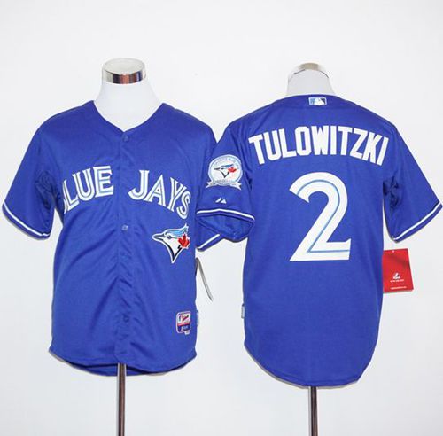 Blue Jays #2 Troy Tulowitzki Blue Alternate Cool Base Stitched Jersey