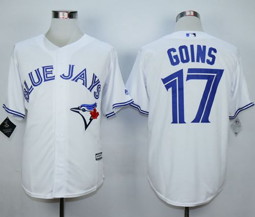 Blue Jays #17 Ryan Goins White New Cool Base Stitched Jersey