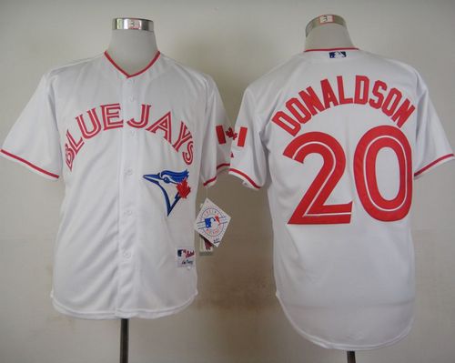 Blue Jays #20 Josh Donaldson White 2015 Canada Day Stitched Jersey