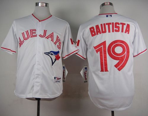 Blue Jays #19 Jose Bautista White 2015 Canada Day Stitched Jersey