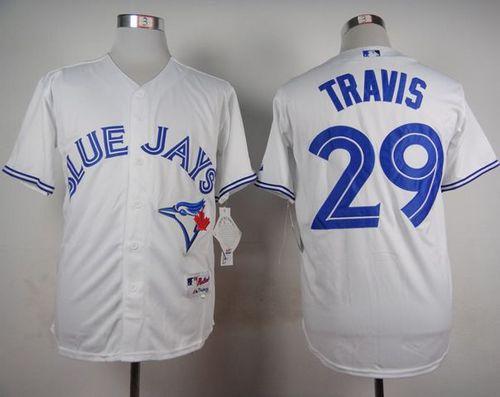 Blue Jays #29 Devon Travis White Cool Base Stitched Jersey