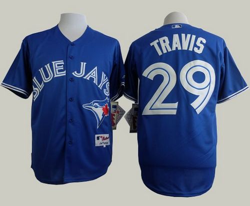 Blue Jays #29 Devon Travis Blue Alternate Cool Base Stitched Jersey